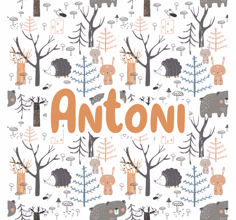 Store enrouleur pour chambre enfant forêt scandinave animaux - TenStickers