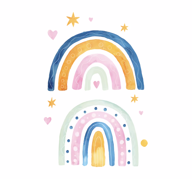 Store enrouleur pour chambre enfant arc-en-ciel aquarelle - TenStickers