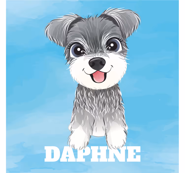 Store enrouleur pour chambre enfant schnauzer personnalisé - TenStickers