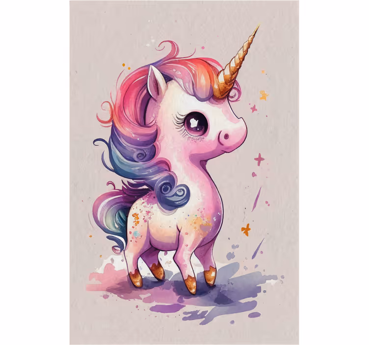 Store enrouleur pour chambre enfant licorne aquarelle - TenStickers