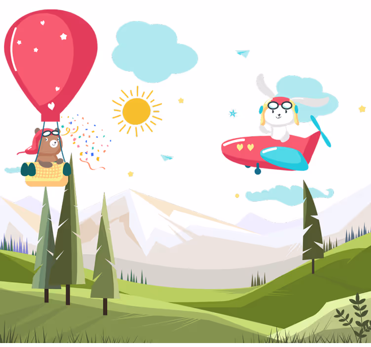 Store enrouleur pour chambre enfant montagnes - TenStickers