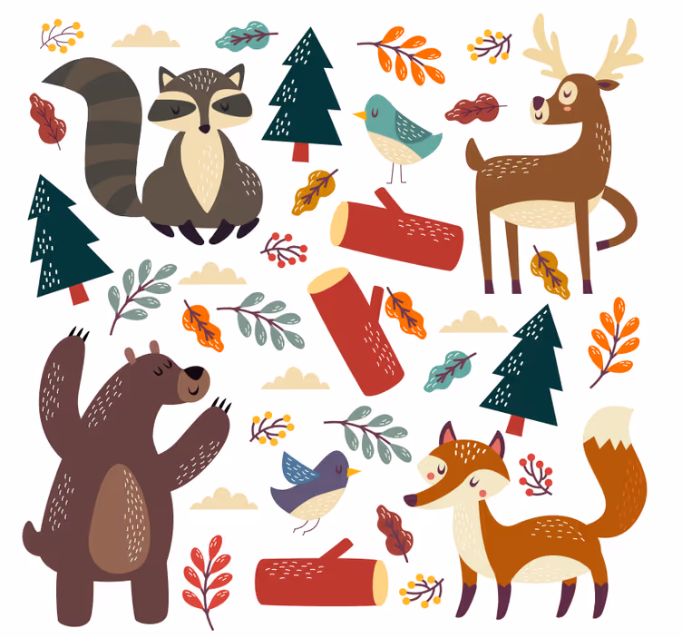 Store enrouleur pour chambre enfant animaux bébés - TenStickers
