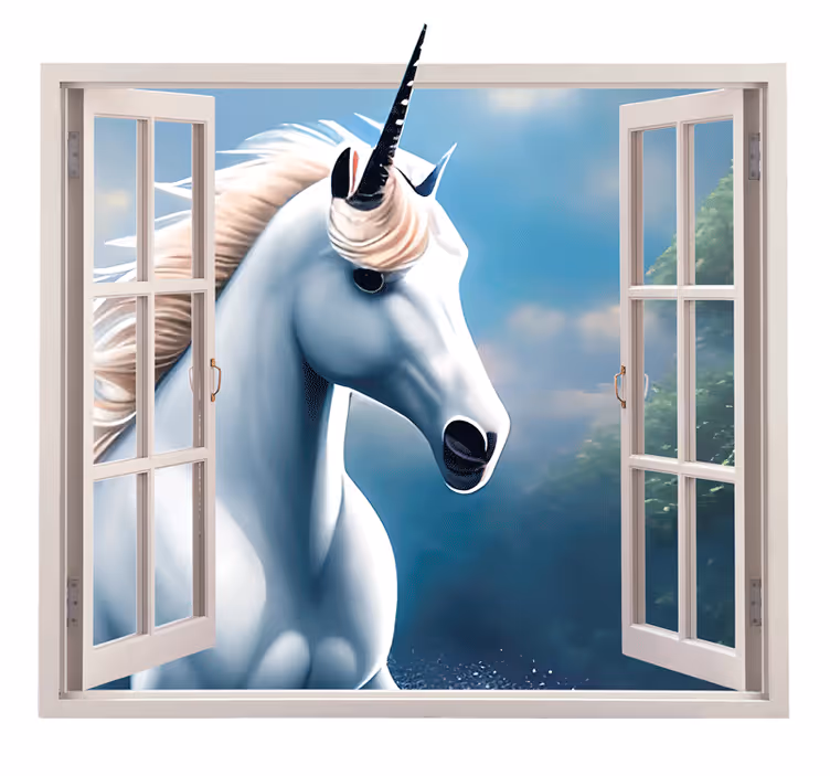 Store enrouleur pour chambre enfant licorne fenêtre - TenStickers
