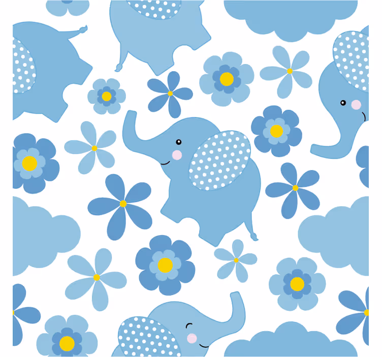 Store enrouleur pour chambre enfant éléphants bleus - TenStickers