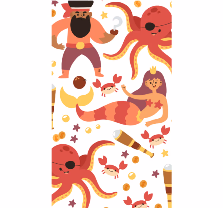 Store enrouleur pour chambre enfant pieuvre pirate - TenStickers