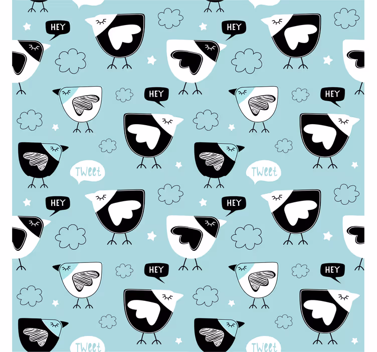 Store enrouleur pour chambre enfant motif poules noires - TenStickers