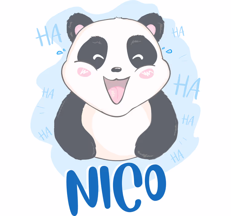 Store enrouleur pour chambre enfant panda surpris avec nom - TenStickers