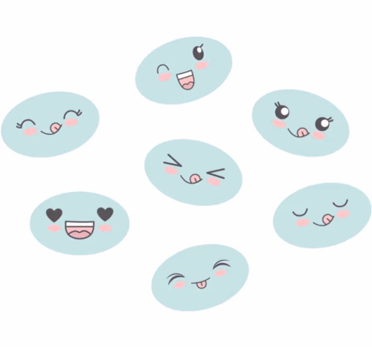 Store enrouleur pour chambre enfant visages anime mignons - TenStickers