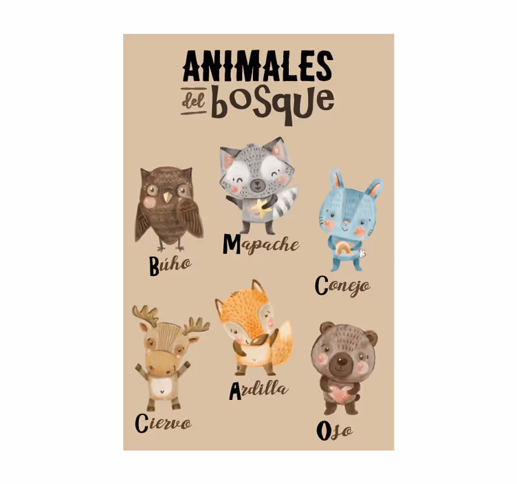 Store enrouleur pour chambre enfant animaux des bois - TenStickers