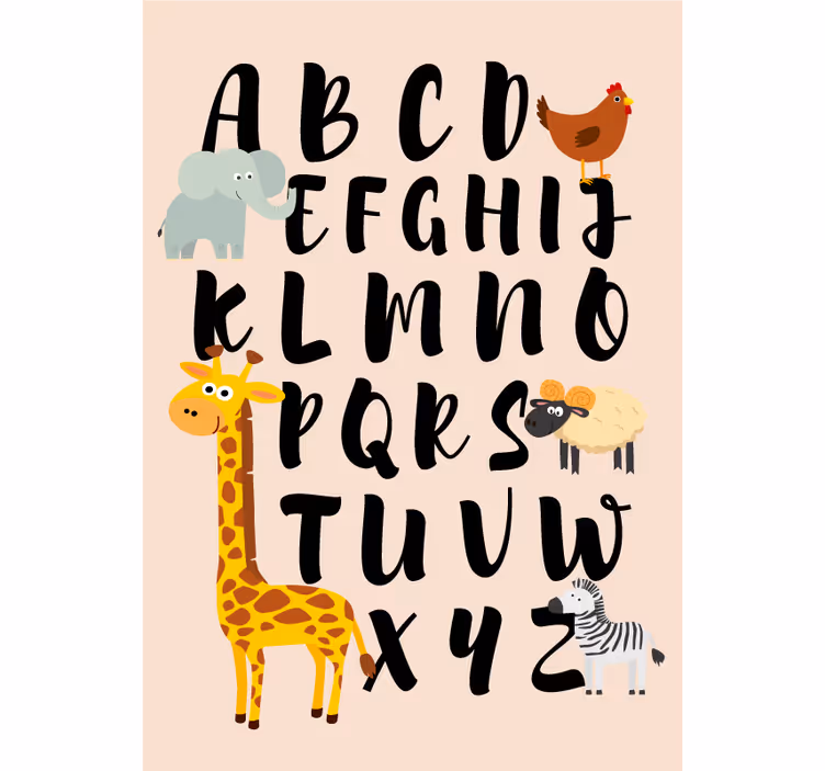 Store enrouleur pour chambre enfant animaux et alphabet - TenStickers