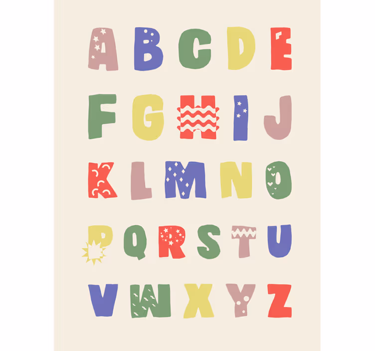 Store enrouleur pour chambre enfant alphabet géométrique - TenStickers