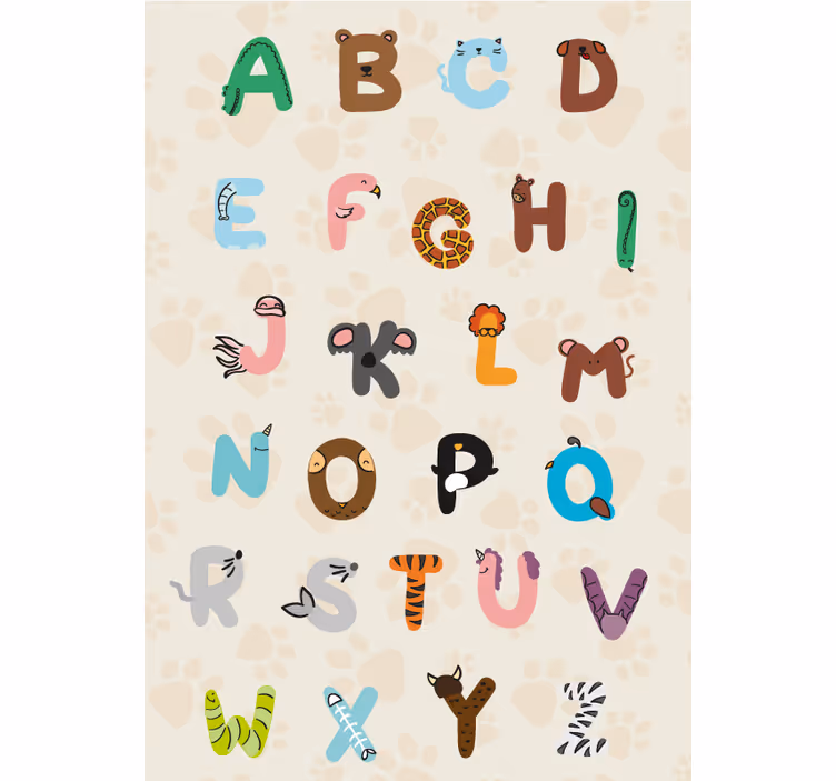 Store enrouleur pour chambre enfant alphabet animal - TenStickers