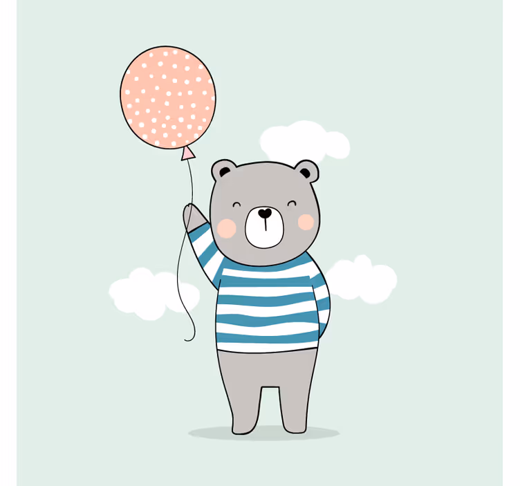 Store enrouleur pour chambre enfant ours avec ballon - TenStickers