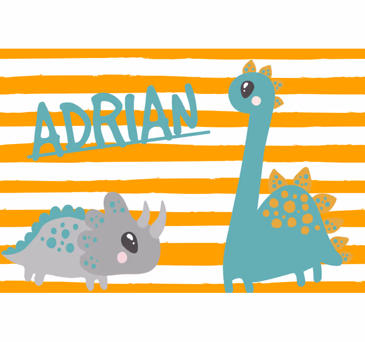 Store enrouleur pour chambre enfant dinosaure bleu et orange - TenStickers