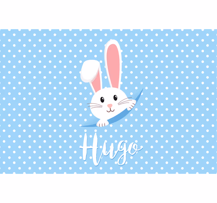 Store enrouleur pour chambre enfant lapin mignon prénom - TenStickers