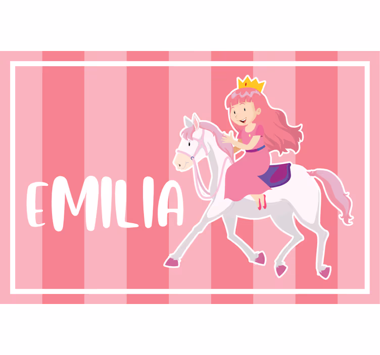 Store enrouleur pour chambre enfant princesse rose à cheval - TenStickers