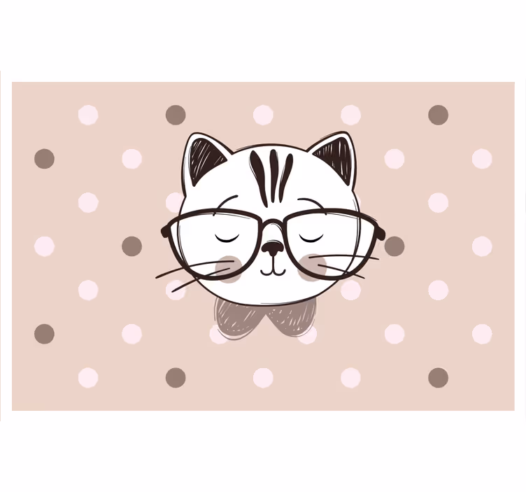 Store enrouleur pour chambre enfant chat malin avec lunettes - TenStickers