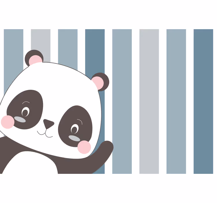 Store enrouleur pour chambre enfant fond rayé panda heureux - TenStickers