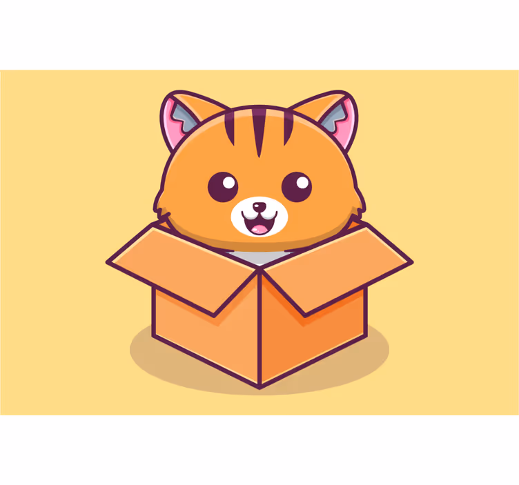 Store enrouleur pour chambre enfant chat dans une boîte - TenStickers