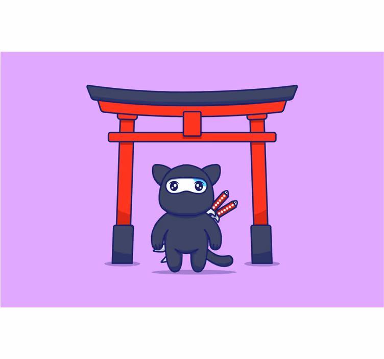 Store enrouleur pour chambre enfant chat ninja - TenStickers