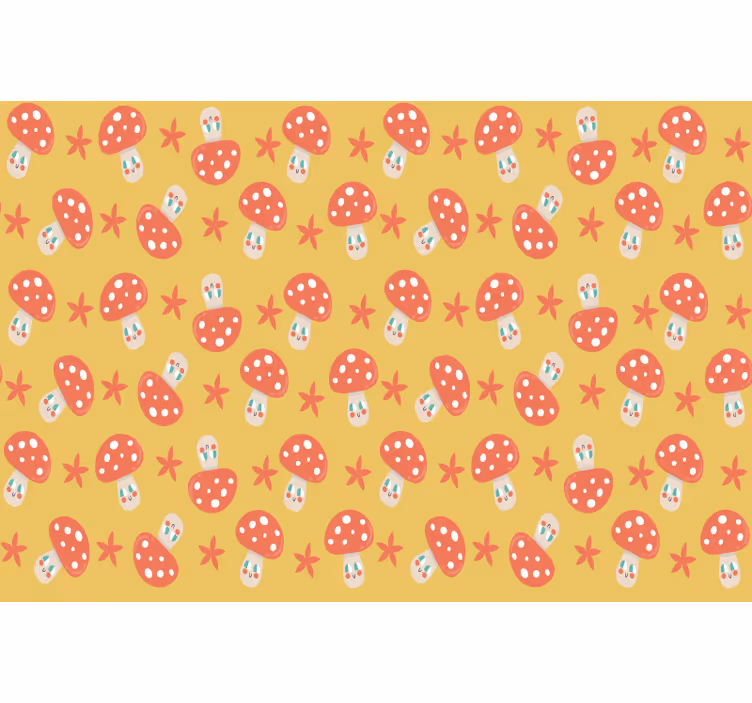 Store enrouleur pour chambre enfant champignons jaunes - TenStickers