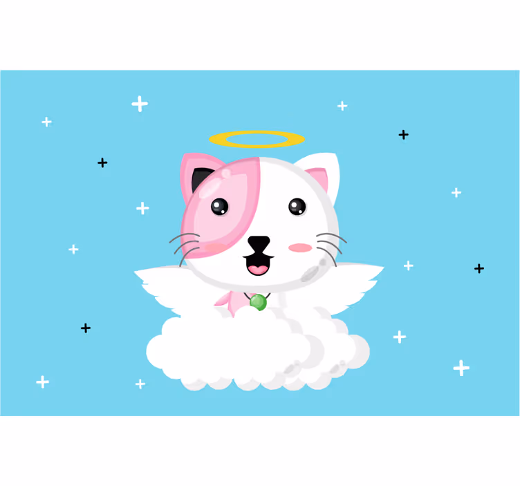 Store enrouleur pour chambre enfant chat ange - TenStickers