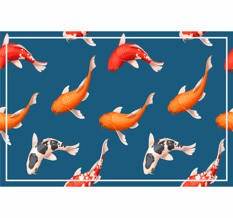 Store enrouleur pour chambre enfant motif poissons koi bleu - TenStickers
