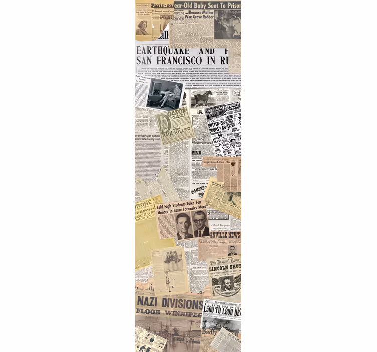 Store enrouleur cuisine vinyle décoratif découpages journaux - TenStickers