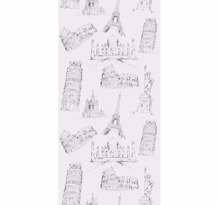 Store enrouleur cuisine motifs monuments célèbres - TenStickers