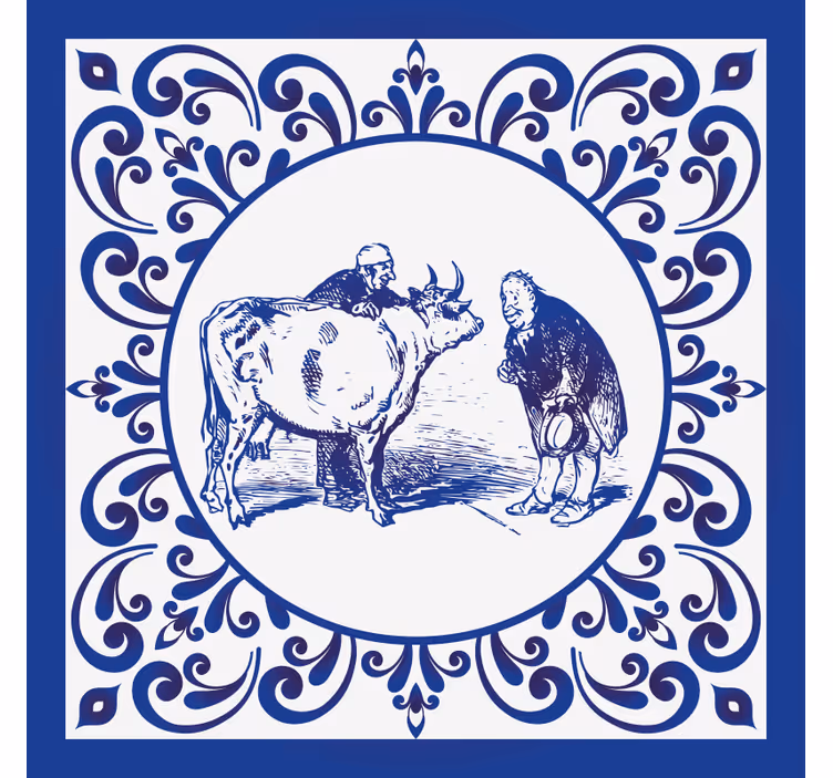 Store enrouleur cuisine hommes et vaches - TenStickers