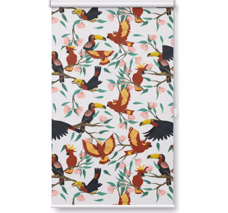 Store enrouleur cuisine perroquets et toucans volants - TenStickers