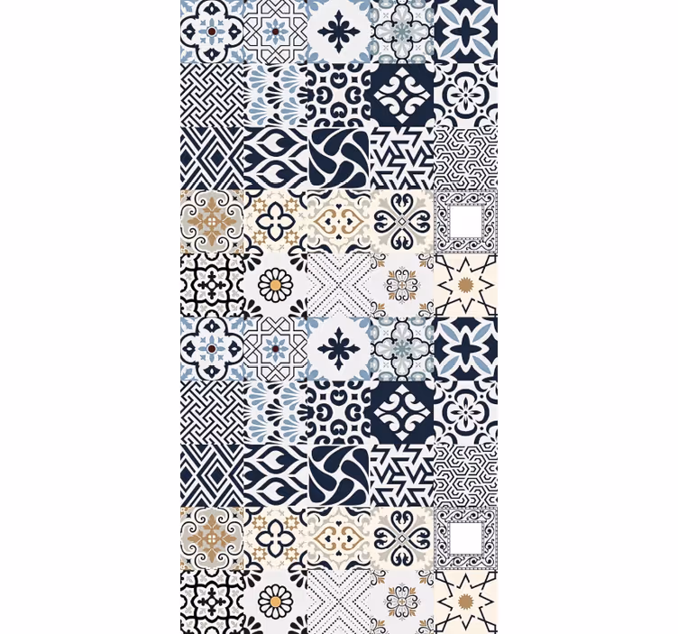 Store enrouleur cuisine carreaux bleus - TenStickers