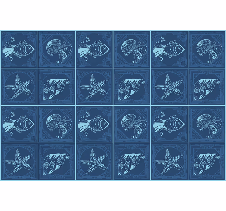 Store enrouleur bleu motifs marins décoratifs - TenStickers