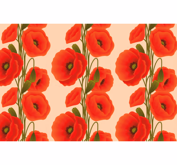 Store enrouleur rouge motif coquelicots - TenStickers