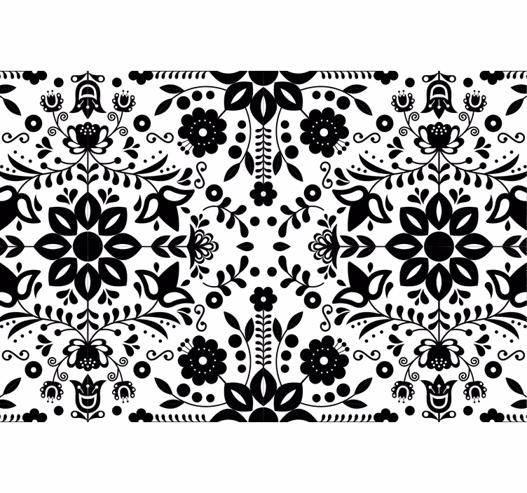 Store enrouleur gris motif folklorique noir - TenStickers