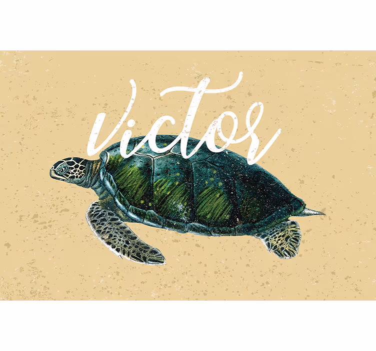 Store enrouleur beige tortue de mer avec nom - TenStickers