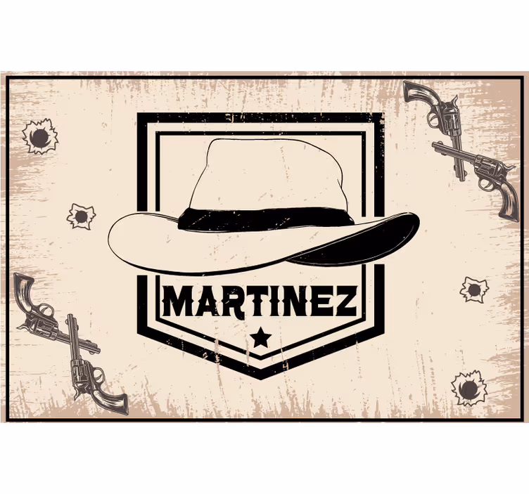 Store enrouleur beige avec chapeau de cowboy personnalisé - TenStickers