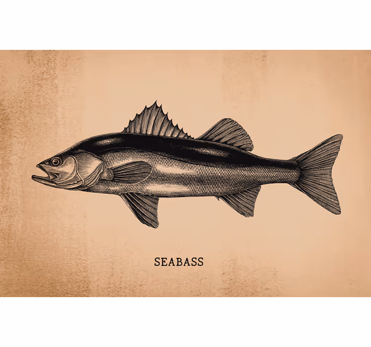 Store enrouleur beige poisson grise dessin réaliste - TenStickers
