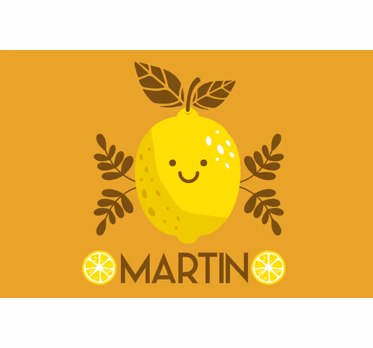 Store enrouleur beige citrons souriants personnalisés - TenStickers