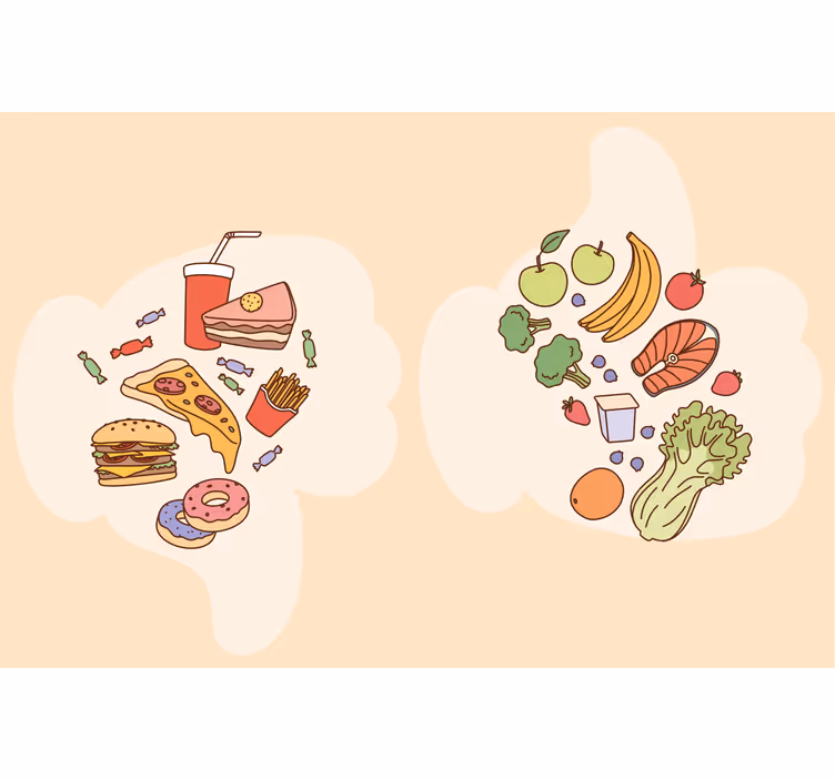 Store enrouleur beige motif aliments diététiques - TenStickers