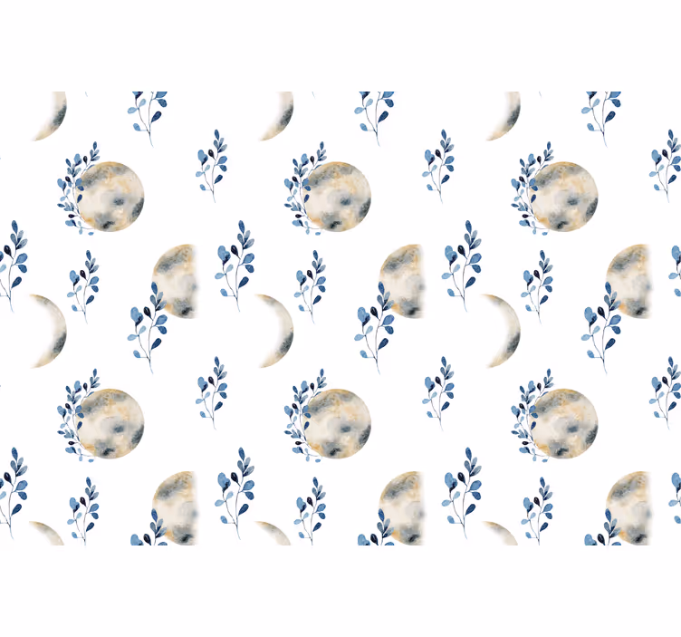 Store enrouleur noir avec motifs de phases lunaires - TenStickers