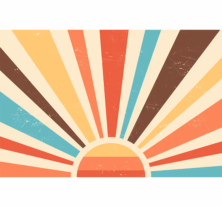 Store enrouleur orange couche de soleil vintage abstrait - TenStickers