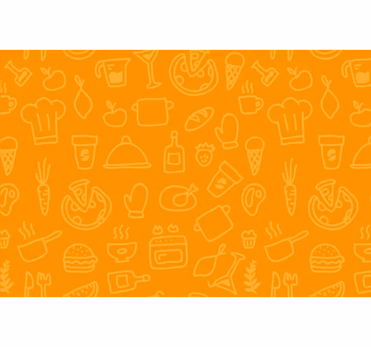 Store enrouleur orange fond orange avec couverts - TenStickers