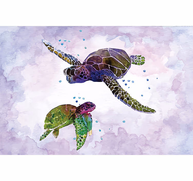 Store enrouleur violet tortues colorées - TenStickers