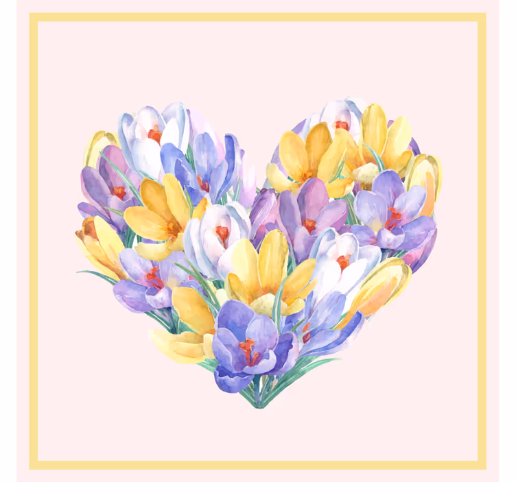 Store enrouleur salon design cœur de fleur de crocus - TenStickers
