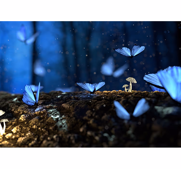 Store enrouleur chambre papillon bleu - TenStickers