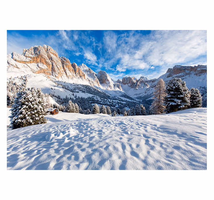 Store enrouleur chambre paysage montagneux enneigé - TenStickers
