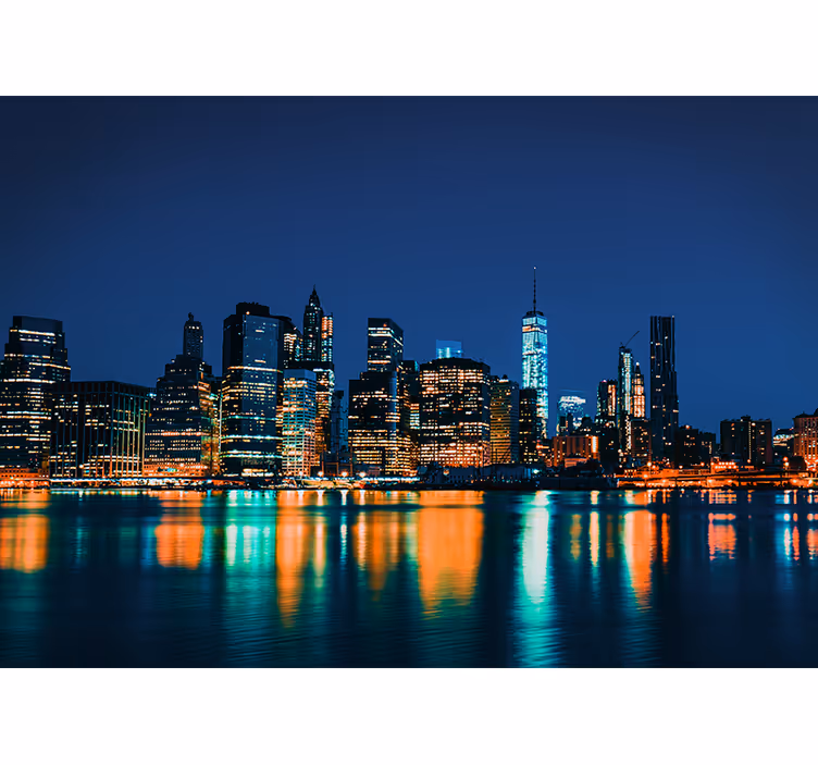 Store enrouleur chambre skyline de new york la nuit - TenStickers