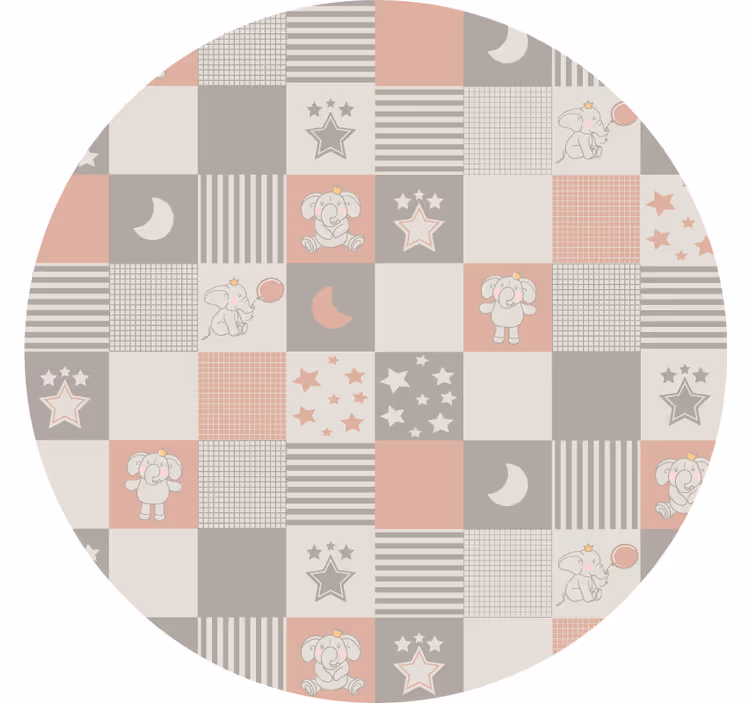 Store enrouleur chambre carreaux nordiques éléphants - TenStickers