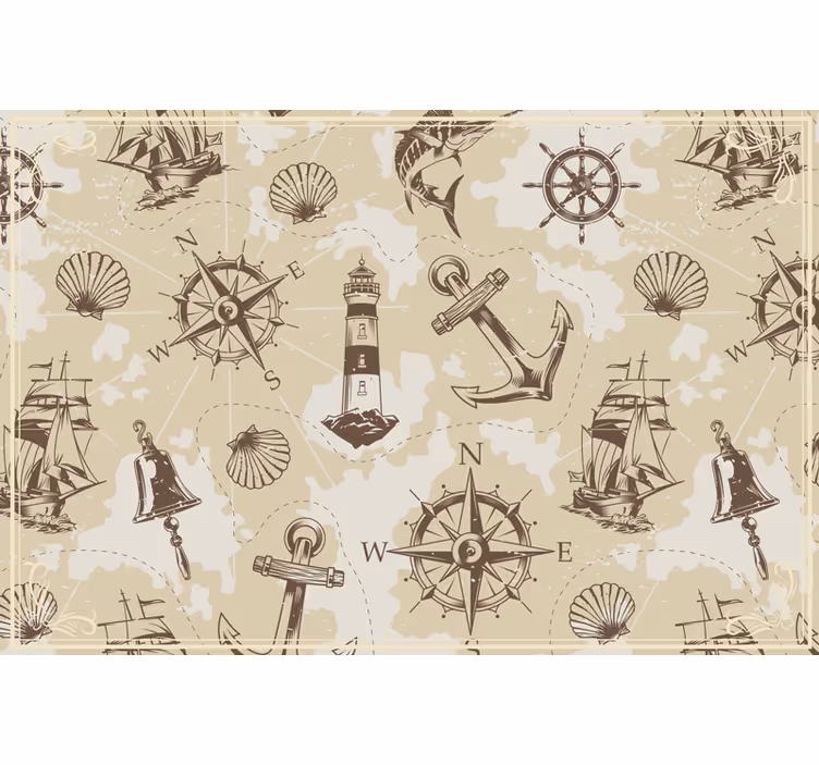 Store enrouleur chambre objets marins - TenStickers